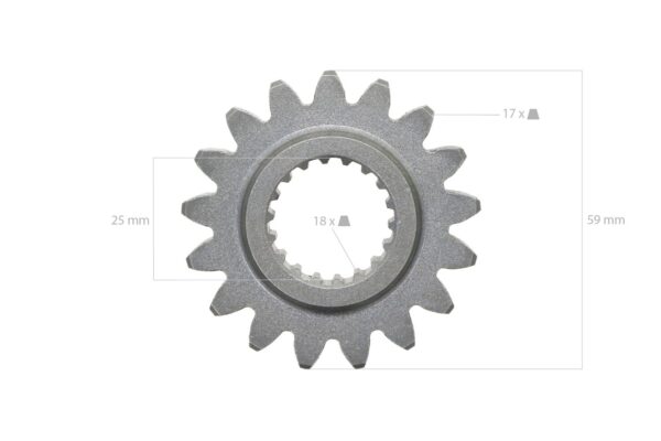Roue dentée PTO Kubota B7200 17TX18T