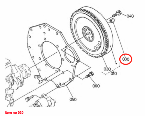 Roulement supérieur / bague volant moteur Kubota Aste, Bulltra, B-, F-, GB-, KH-, L-, LX-, M-, RTV-, ST-Types, Zen Noh ZB-Types Hinomoto CX-Types, – Image 4