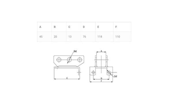 Kubota support pour barre de poussée B-Série, B1-Série – Image 3