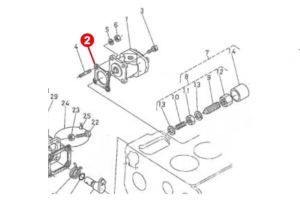 Joint pompe hydraulique Kubota B-, B1-, CF-, KH, F-, XB-Types, Zen Noh ZB-Types – Image 2