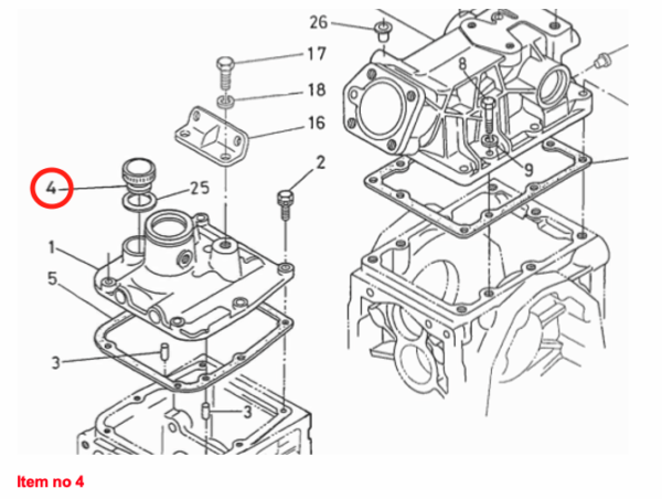 Bouchon de remplissage d'huile (boîte de vitesses) Kubota A-, B-, F-, FZ-Types, Hinomoto CX-Types, Zen Noh ZB-Types, – Image 3