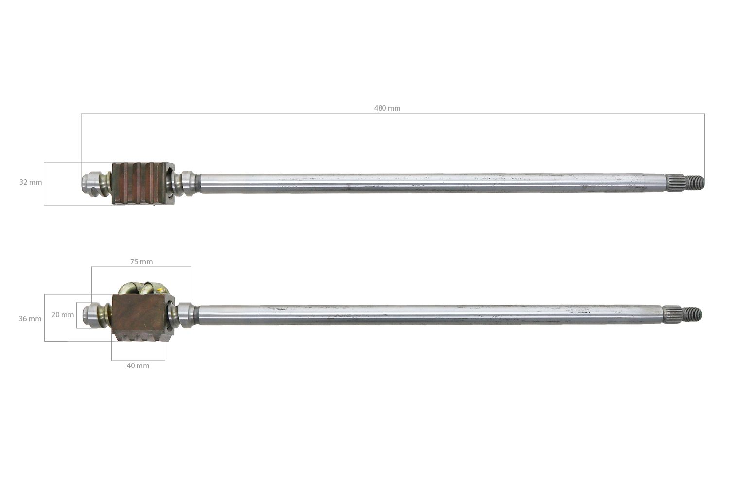 Arbre de direction Kubota B-10, B4200, B5001, B5100, B6000, B6001, B6100, B7000, B7001, B7100, B8100,