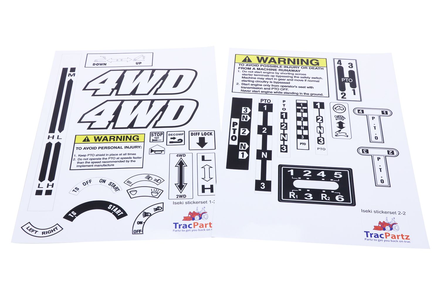 Autocollants Iseki TX, TL, TU, TS