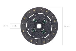 Disque embrayage Iseki TE, TS, TL, TU, Yanmar YM, F, FX, Hinomoto E, Bolens,