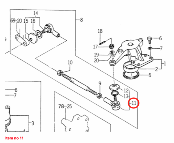 Rotule de direction (gauche) barre d'accouplement Iseki TU-Types, 3015, 3020, – Image 2