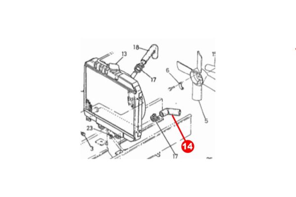 Durite bas radiateur Kubota types B, Steiner 425, Zen Noh types ZB – Image 3