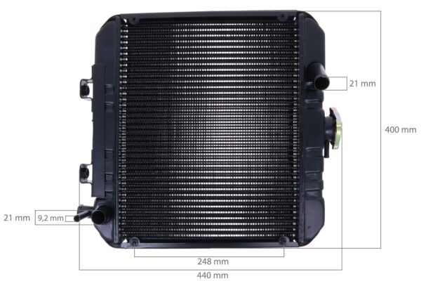 Radiateur Kubota B1600, B1702, Zen Noh ZB1600, ZB1702, – Image 2