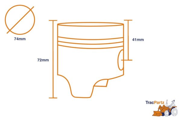 Piston Injection indirecte STD Yanmar 2TR13, 2QM15, YA8, YC8, YSM8, YM155, YM165, YM1300, – Image 3