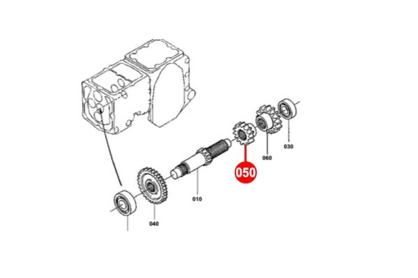 Roue dentée 2ème vitesse 13T Kubota B1550, B1750, B5200, B6200, B7200, – Image 6