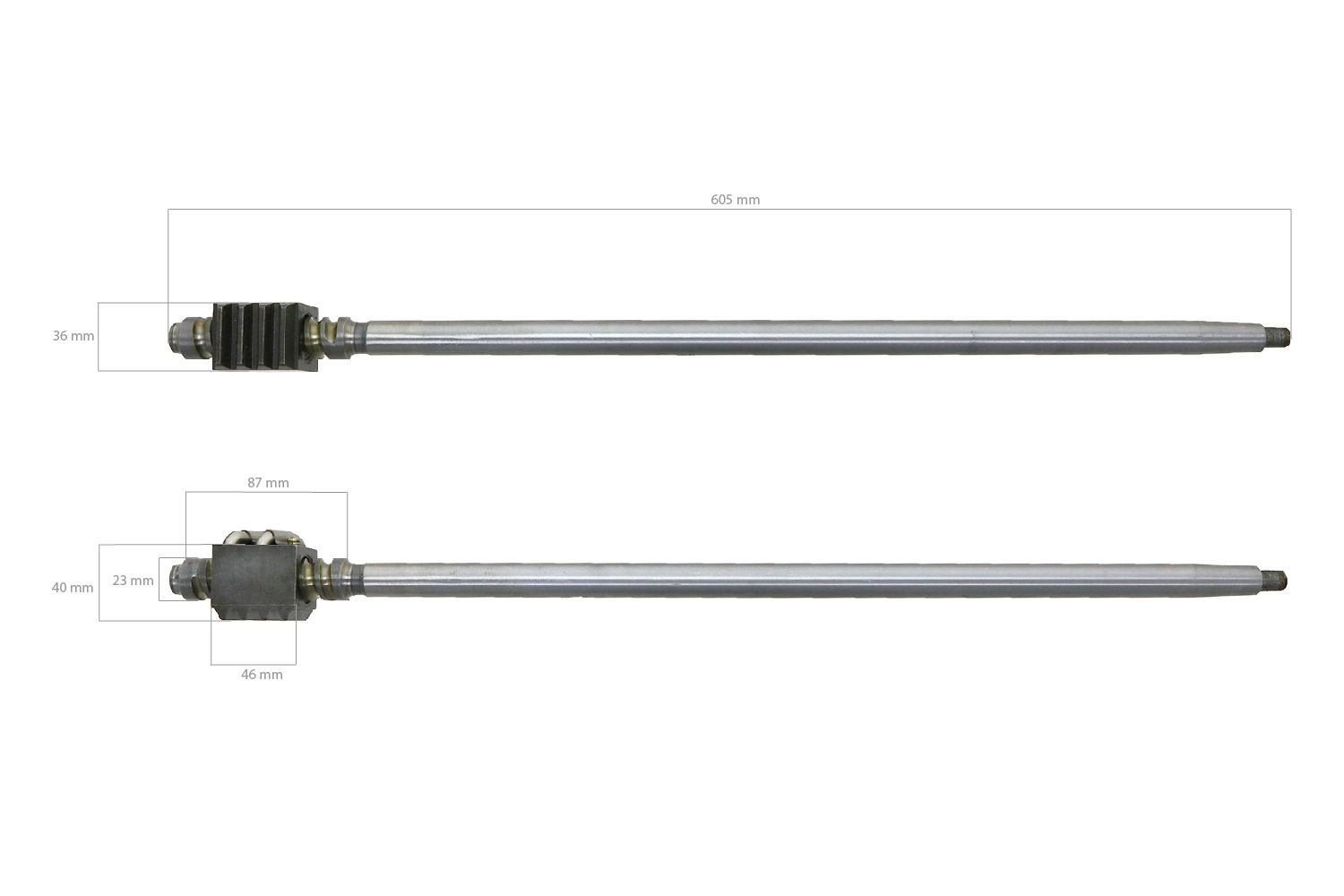 Arbre de direction Kubota L175F, L185DT, L185F, L225, L225DT, L245DT, L245F, L1500, L1501, L1801, L2000, L2201DT