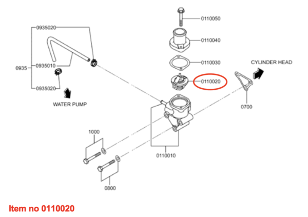 Thermostat Mitsubishi K-, Ke-, S3L, S3L2, S4L, S4L2, Captain, Startrac, Bolens, Case, Satoh, Suzue, Etc., – Image 3