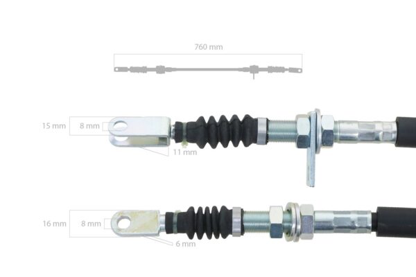 Iseki Câble avant arrière TA ET TK-SERIE 5035, 5040, 5135, 5140, Massey Ferguson 1240, 1250, 1260, – Image 4