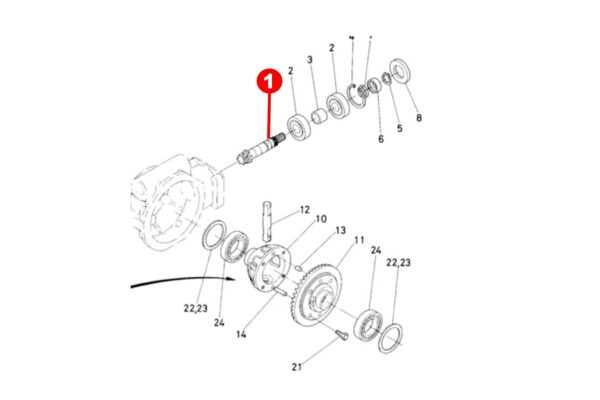 Arbre d'essieu avant 4WD Kubota B10, B4200, B5000, B5001, B5100, – Image 2