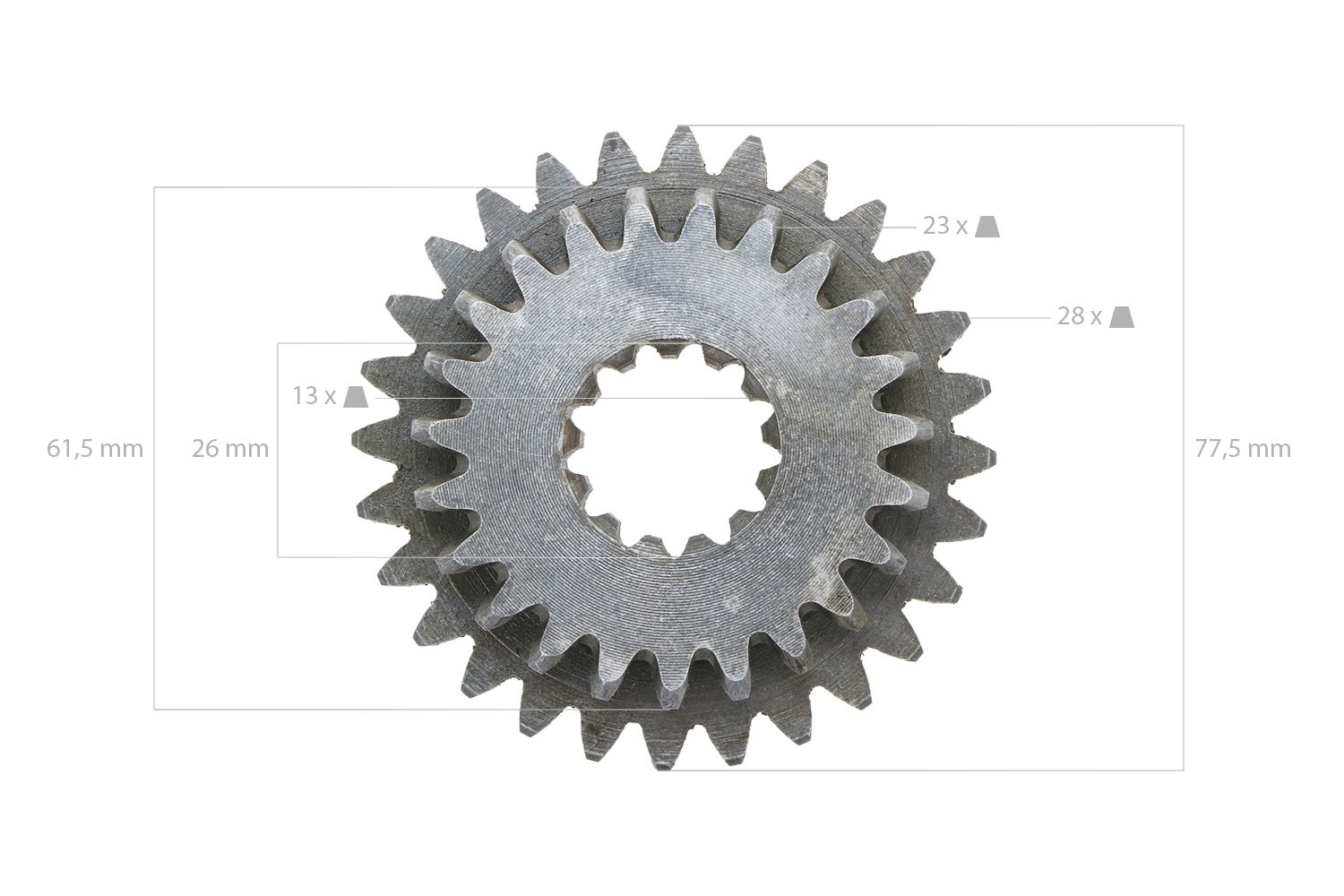 Roue dentée Iseki 23TX28T 13 splines
