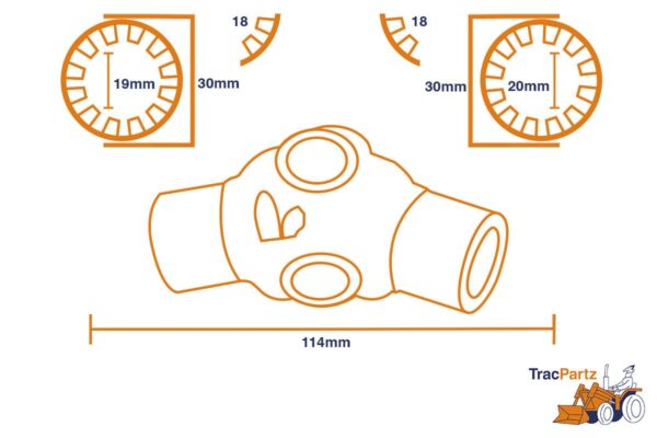 Arbre cardan 4WD Iseki TU1400, TU1500, TU1600, TF, TX, TU Landhope, Sial, 2150, 2120, 2125, 3020, 3025, 3030 – Image 2