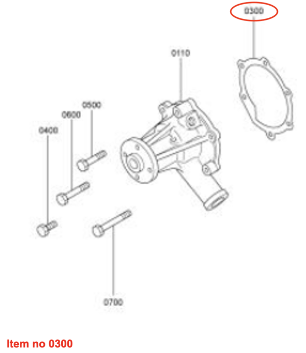 Joint de pompe à eau Mitsubishi L2A, L2C, L2E, L3A, L3C, L3E, L3E2, MVL3E, Captain, Startrac, Etc., – Image 2