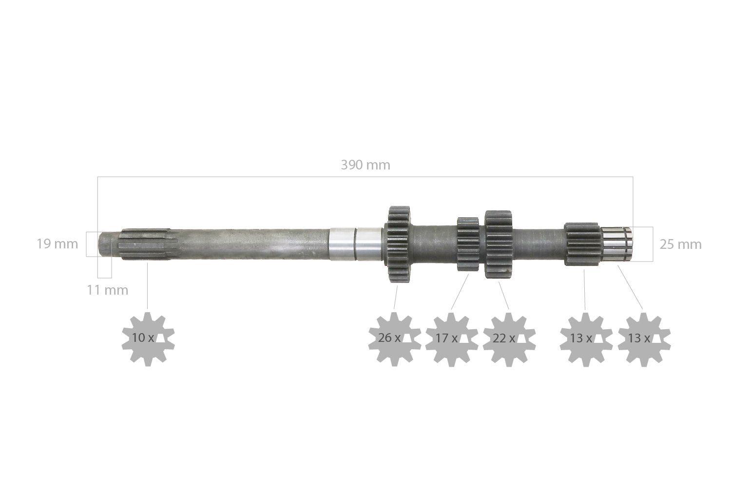 Arbre principale Kubota L225, L2000,