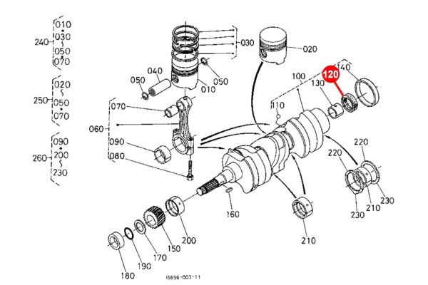 Joint de vilebrequin Kubota types B, F, KH, L, – Image 4