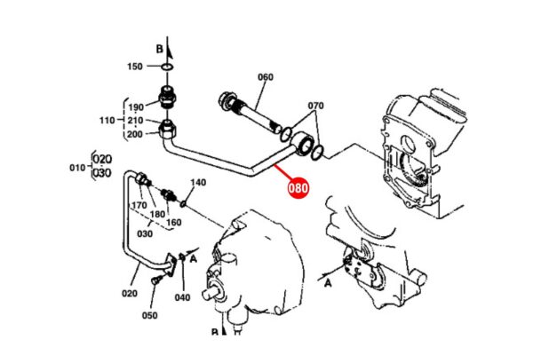 Conduite hydraulique pour filtre d'aspiration Kubota G2HST, G3HST, G4200H, G5200H, G6200H, – Image 2