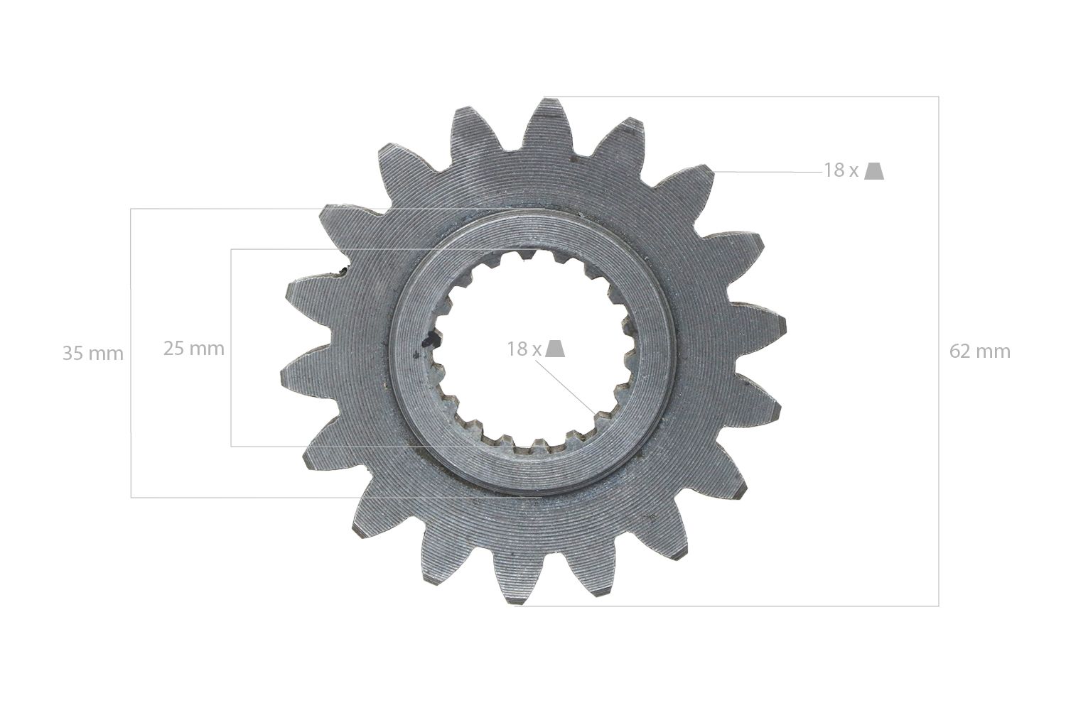 Pignon de prise de force Kubota B7001