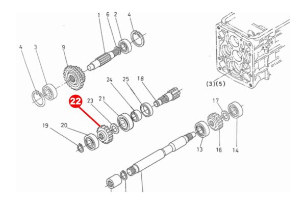 Roue dentée 22T x 24Splines Kubota B5000, B500 – Image 5