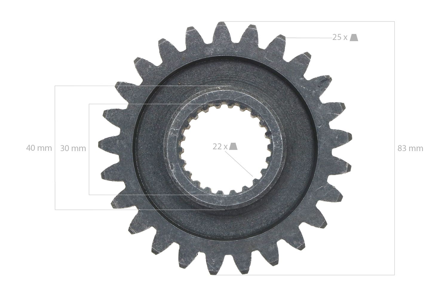 Roue dentée 25TX22T