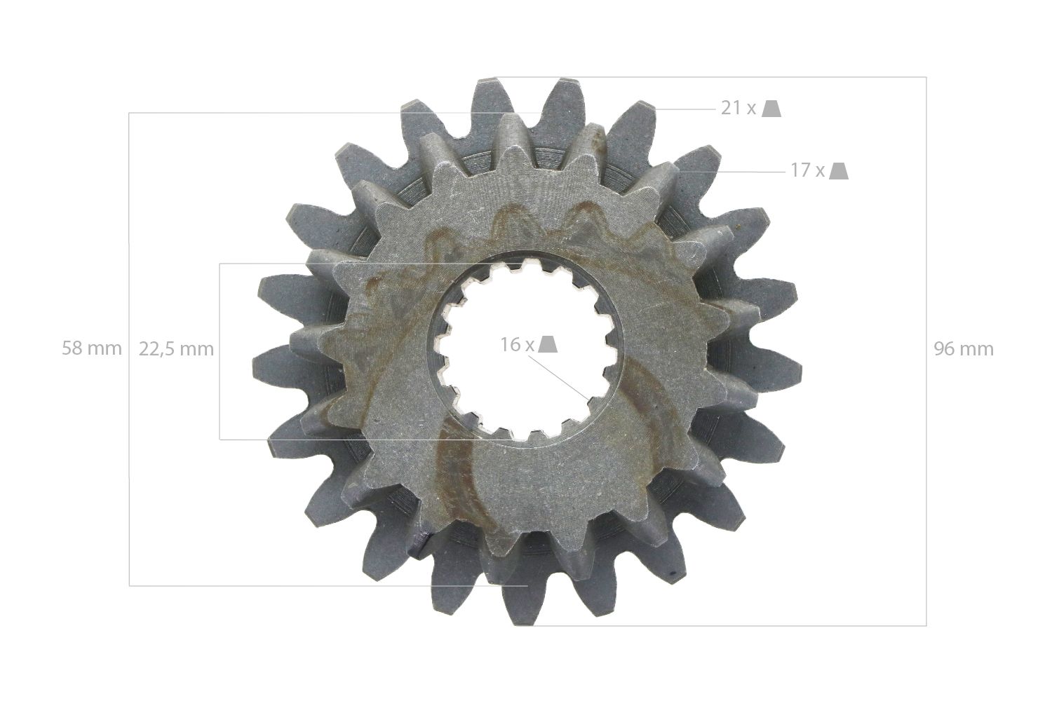 Roue dentée 21TX17T 16 splines