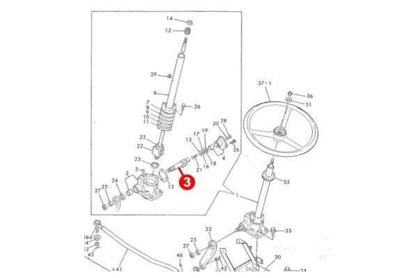 Essieu de direction (horizontal) Yanmar F-, Ke-, YM-Types, Kubota B-Types, – Image 6