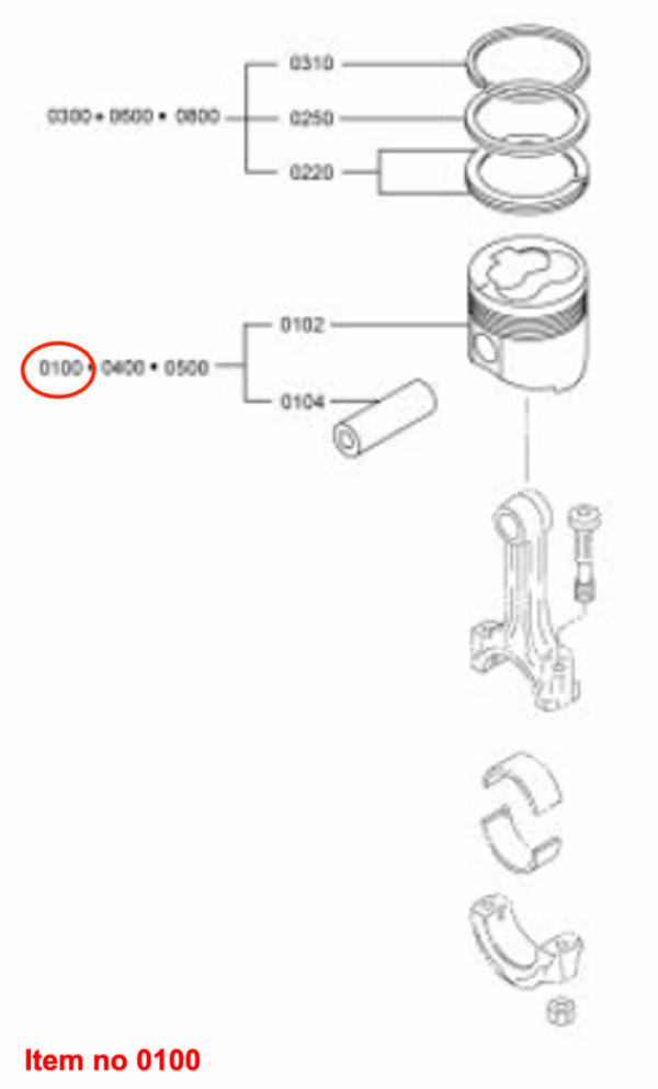 Piston Injection indirecte STD 76mm/18mm axe de piston Mitsubishi L2E, L2E2, L3E, L3E2, MVL3E, Captain, Startrac, Etc., – Image 3