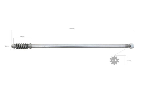 Kubota Arbre de direction B5000, B6000, 480mm – Image 4