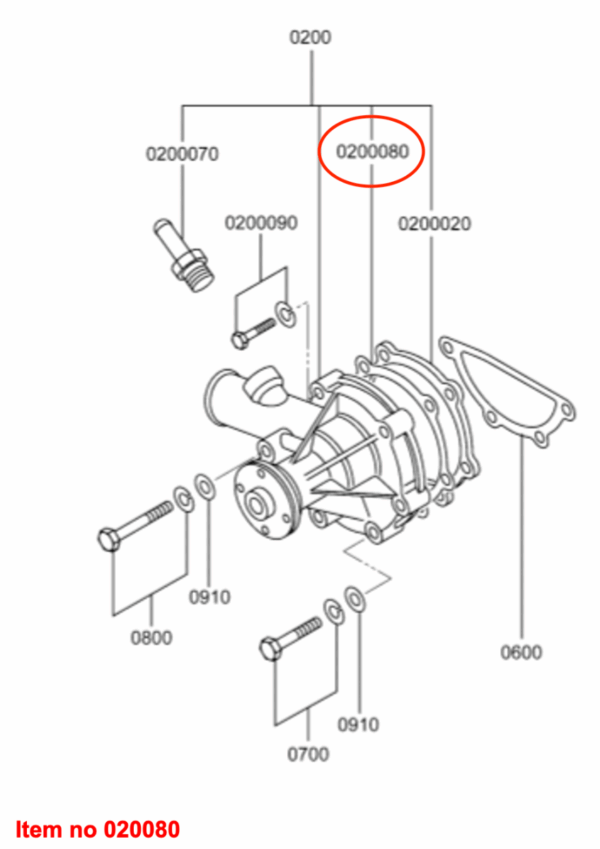 Joint pompe à eau Mitsubishi K3, K4, MVS3L, MVS3L2, S3L, S3L2, S4L, S4L2, Captain, Startrac, Etc., – Image 2
