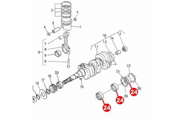 Palier principal de vilebrequin 52mm STD Kubota moteurs 2, 3, 4, 5 et 6 cylindres – Image 3
