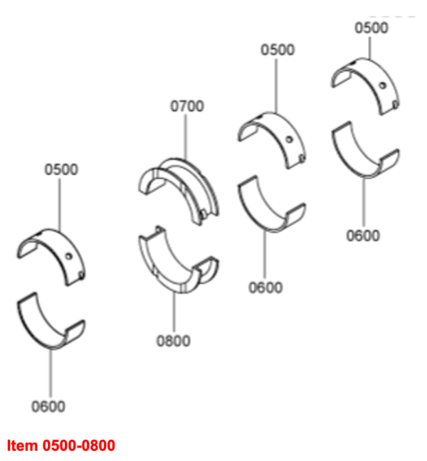 Kit de roulement principal (STD) Mitsubishi K3B, K3C, K3D, K3E, K3F, MVS3L, MVS3L2, S3L, S3L2, Captain, Startrac, Etc., – Image 3