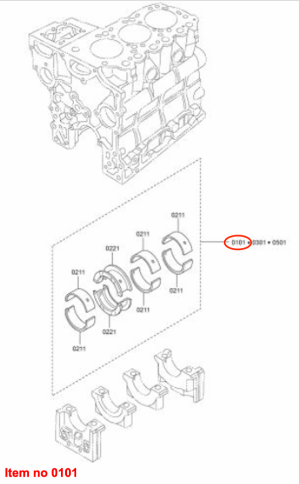 Roulements de vilebrequin (Palier principal) STD. Mitsubishi L3A, L3C, L3E, L3E2, MVL3E, Captain, Startrac, Etc., – Image 3