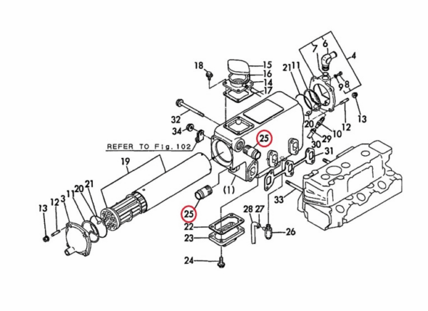 Raccord d'eau de refroidissement Yanmar Marine, Yanmar F, FX, YM, Komatsu 3D72, 3D75, 3D84 – Image 2