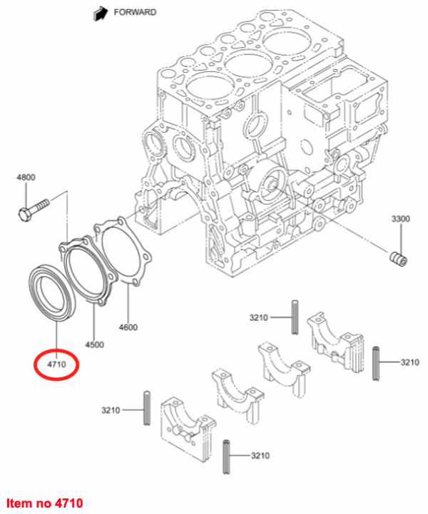 Joint de vilebrequin (Arrière) Mitsubishi K-, MVS3L, MVS3L2, S3L, S3L2, S4L, S4L2, Captain, Startrac, Etc., – Image 2