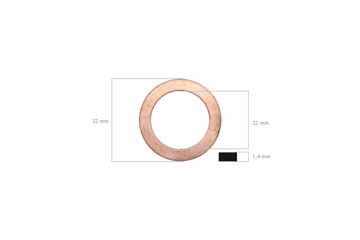 Bague d'étanchéité 22x32x1,4 mm Mitsubishi, MVS3L, MVS3L2, S3L, S3L2, S4L, S4L2, Captain, Startrac, Etc.,