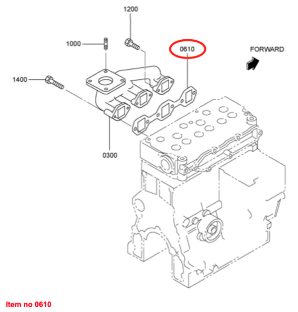 Joint d'échappement Mitsubishi MVS3L, MVS3L2, S3L, S3L2, Captain, Startrac, Etc., – Image 2