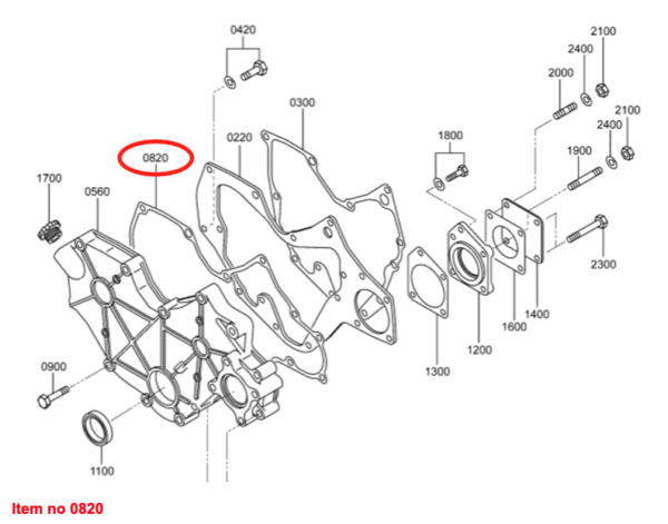 Joint de carter d'engrenage Mitsubishi, S3L, S3L2, S4L, S4L2, Captain, Startrac, Etc., – Image 2