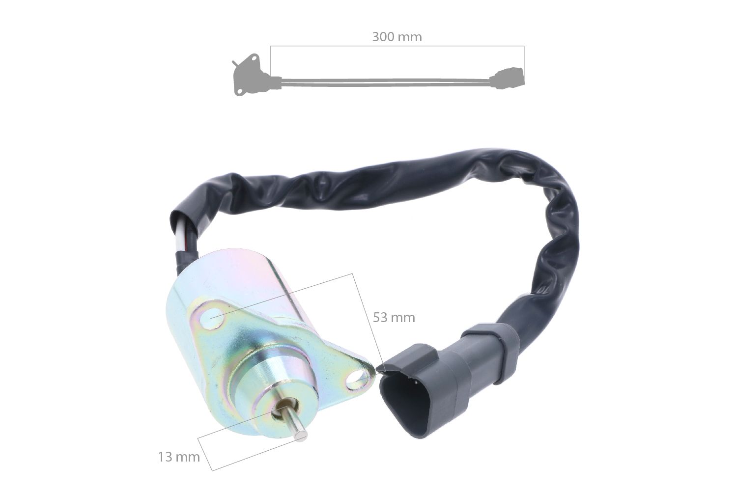 Solénoide d’arrêt 12 volt Yanmar 3TNA72, 3TNE72, 3TNE84, 3TNV80, 3TNV88, 4TNE84, 4TNE88, John Deere, Thermo King, Hitachi, Komatsu, Hyundai,