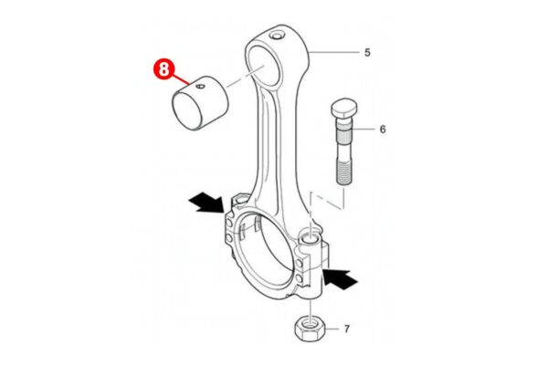 Douille de bielle STD Shibaura N843, N844, Perkins 104-19, 403C-15, 403D-15, 404D-22, 104-19, Caterpillar, C1.1 – C2.2, 3013C, 3014, 3024, 3024C, – Image 3