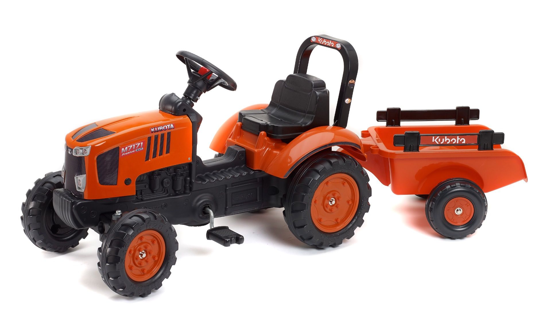 Kubota M7171 Tracteur à pédales avec Remorque 2 à 5 ans
