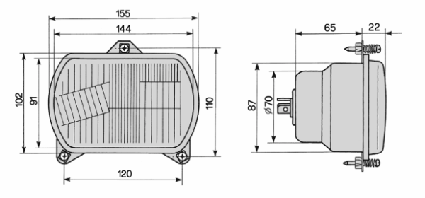 Phares avec douille de lampe Iseki TU, TA, TF, 30-serie, 31-serie, 50-serie, Kubota, B-serie, RTV900, ST-serie, Ford, New-Holland, Fiat, Massey Ferguson, Hurlimann, Carraro Etc., – Image 2
