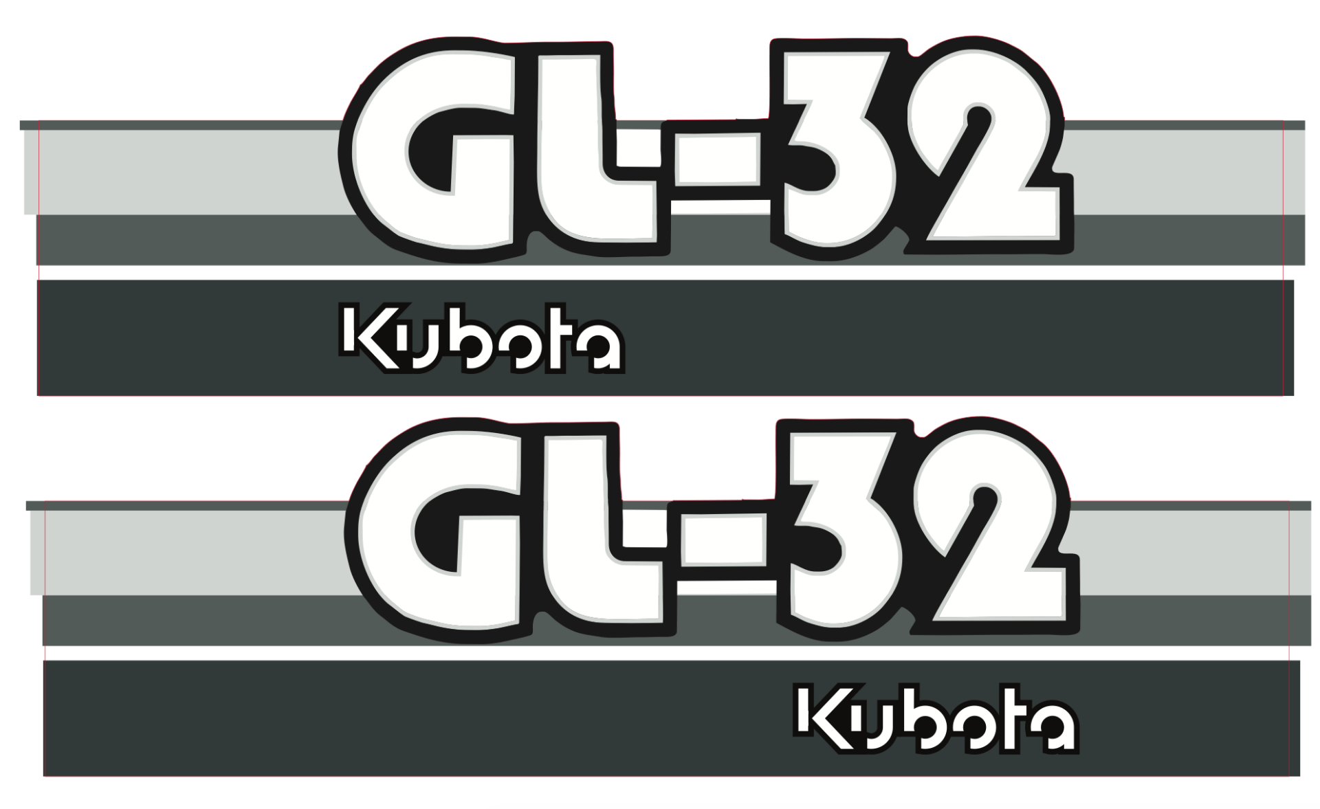 Autocollant pour capot Kubota GL32