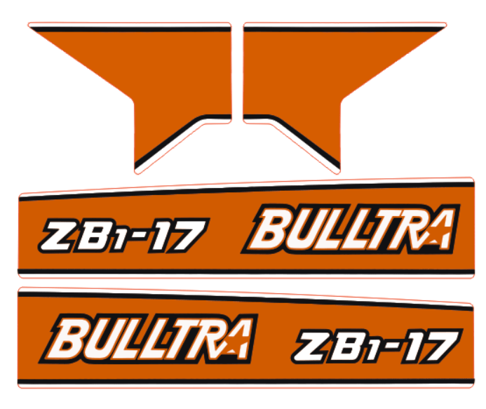 Autocollant pour capot Kubota Bulltra B1-17