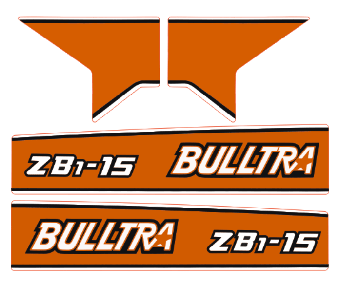 Autocollant pour capot Kubota Bulltra B1-15