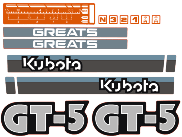 Autocollant pour capot Kubota GT5
