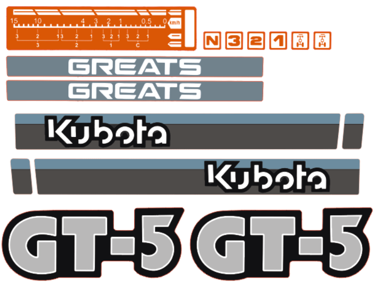 Autocollant pour capot Kubota GT5