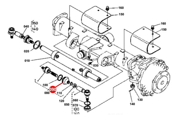Joint caoutchouc cylindre de direction Kubota L, M, ME, M, ST, STV, STW-types – Image 2