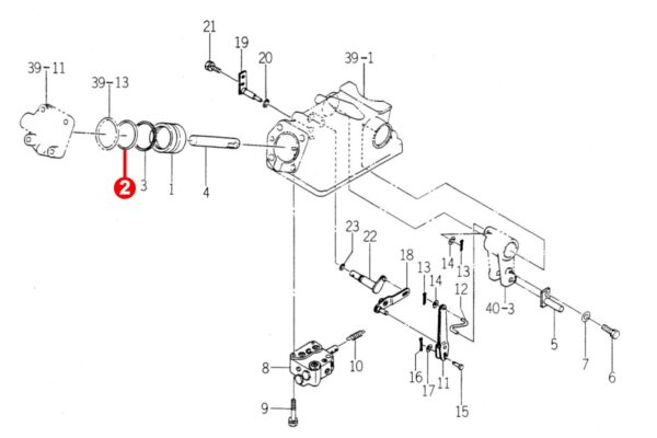 Cylindre de levage à joint torique Iseki TE, TF, TM, TS, TU-Type, 2120, 2125, 3015, 3020, Bolens G212, G214, Massey Ferguson 1205, 1215, – Image 4